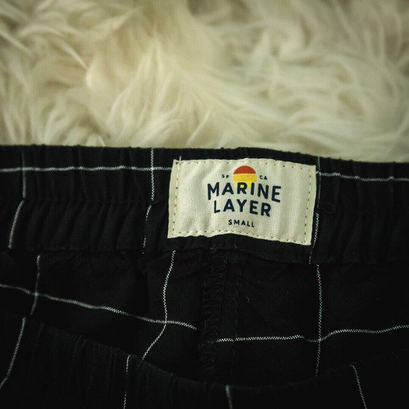 Marine Layer Size Small S Re-spun Allison Black Windowpane Plaid Print Pull On S - Picture 5 of 8